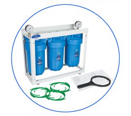 10" InLine Σύστημα 3 Σταδίων Big Blue Υψηλής Αποδοτικότητας - HHBB10B - Φίλτρα Κεντρικής Παροχής - Κάτω Πάγκου στο biopureshop.gr