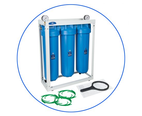 20'' InLine Σύστημα 3 Σταδίων Big Blue Υψηλής Αποδοτικότητας- HHBB20B - Φίλτρα Κεντρικής Παροχής - Κάτω Πάγκου στο biopureshop.gr